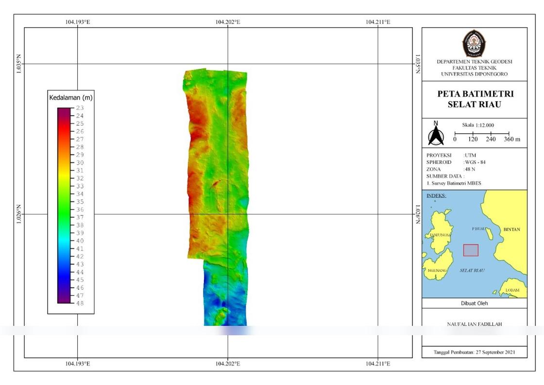 Multibeam echosounder processing, Selat Riau