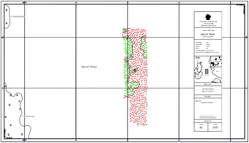 Multibeam echosounder processing, Selat Riau